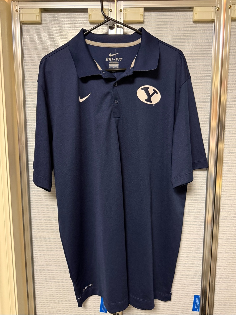 Nike Men’s XL Navy Polo with White BYU Logo